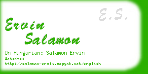 ervin salamon business card